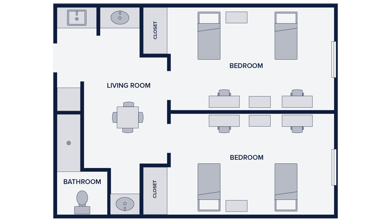 Lakeview Hall shared bedrooms floor plan