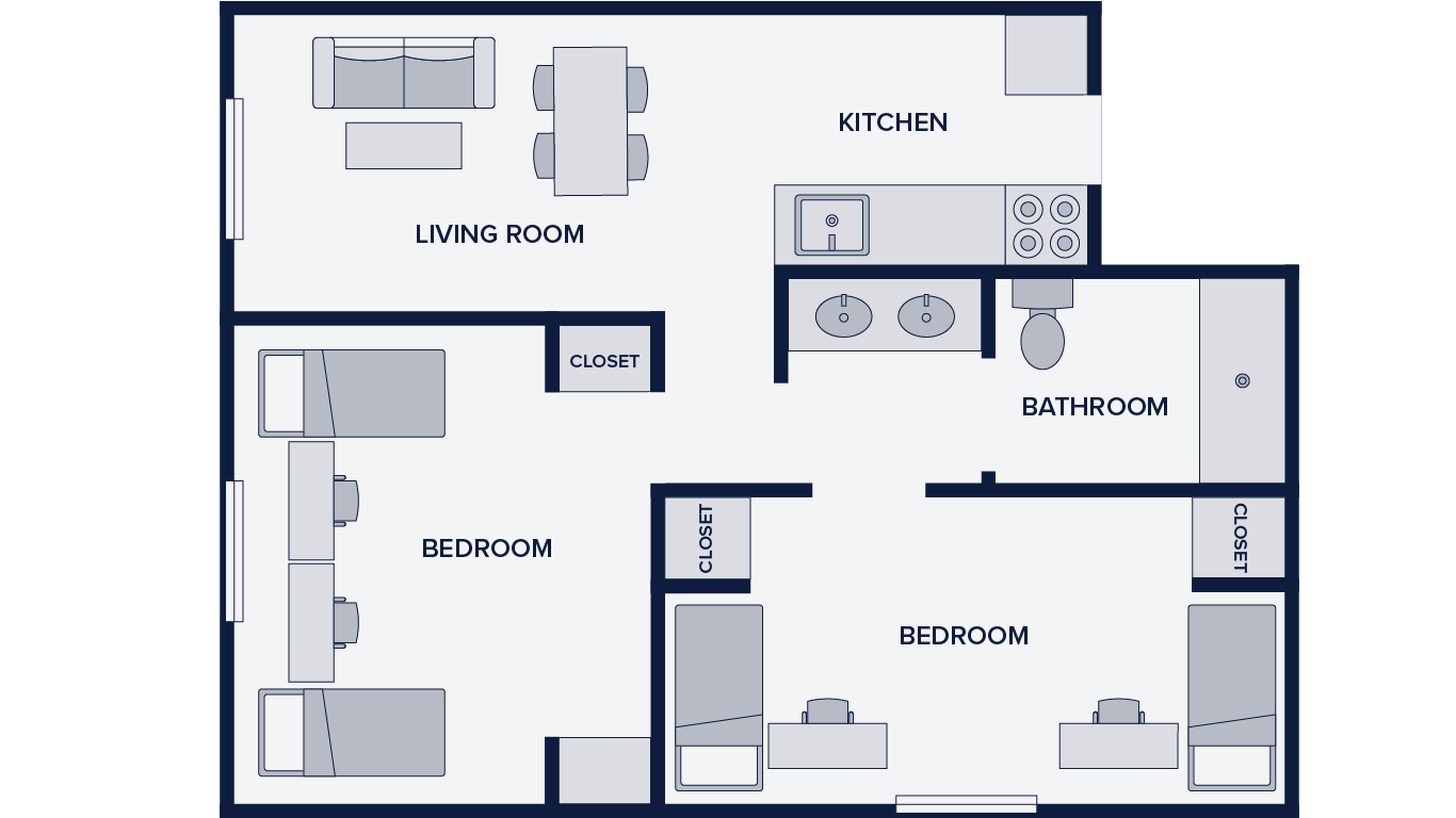 UA 2 shared bedrooms